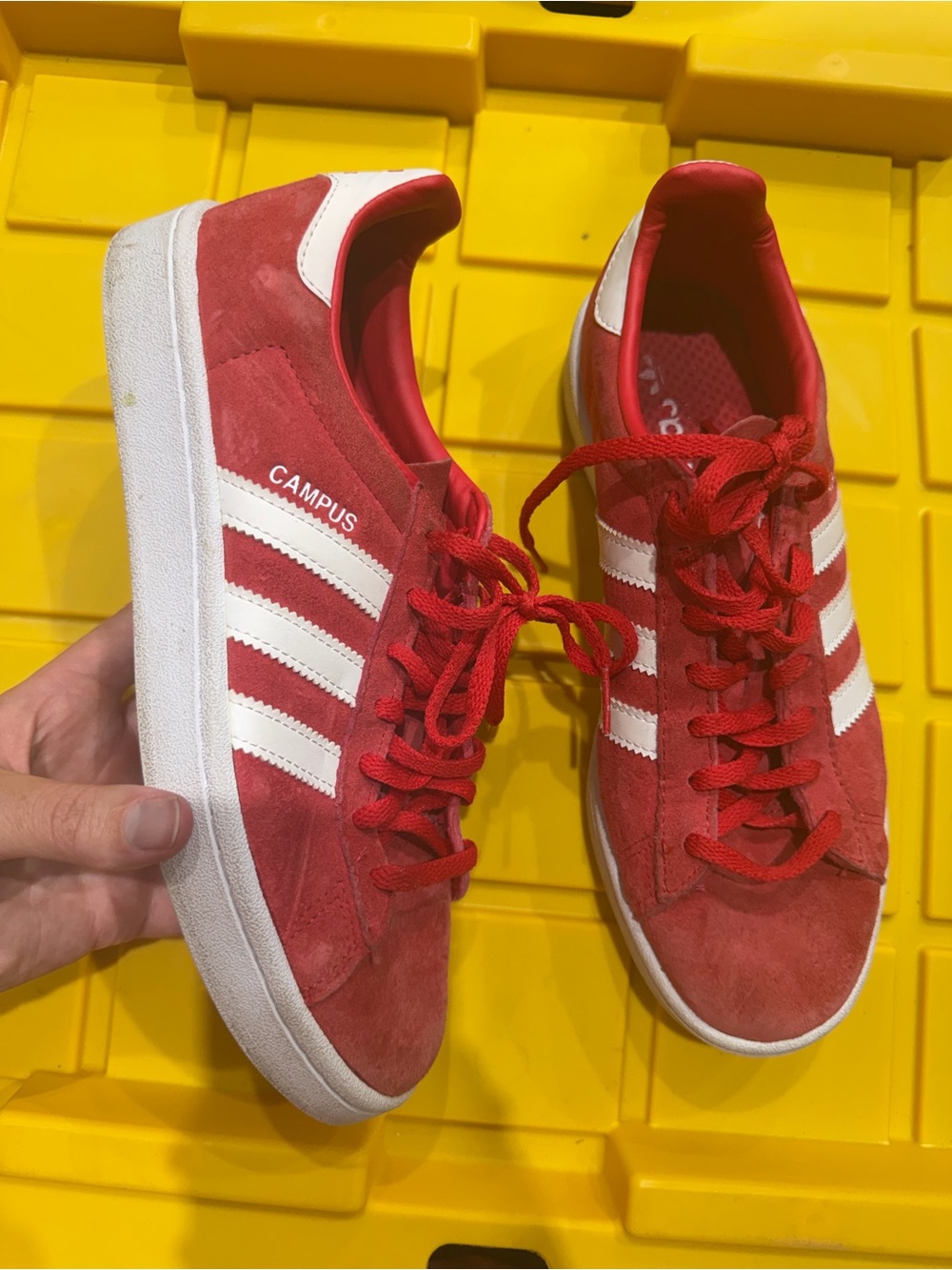 adidas Red Suede Sneakers with White Logo